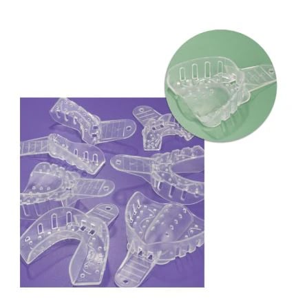 Plasdent Excellent-Crystal Perforated Impression Trays, #5 Small Upper, Clear, 12/Pk, ITC-SU