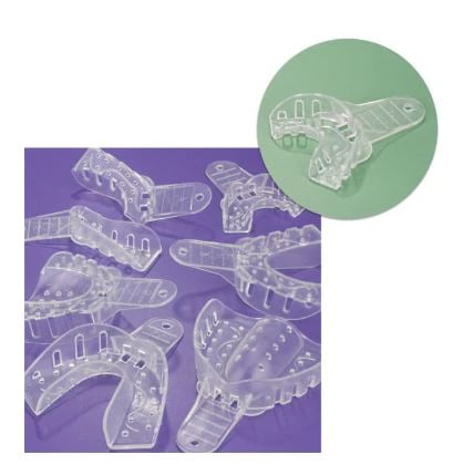 Plasdent Excellent-Crystal Impression Tray, Anterior #9, Clear, Perforated, 12/Pk, ITC-ANT