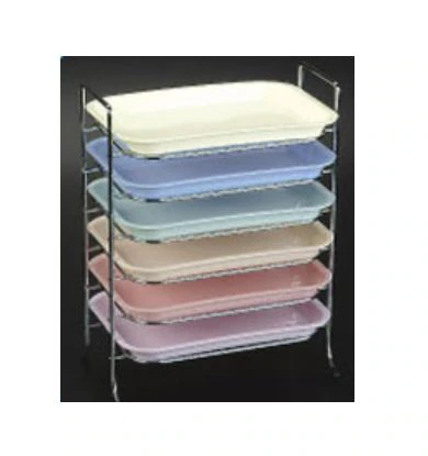 Metal Tray Rack, Chrome, Size F Mini, Capacity 6 Trays, 10"W x 6.25"D x 13"H, Plasdent
