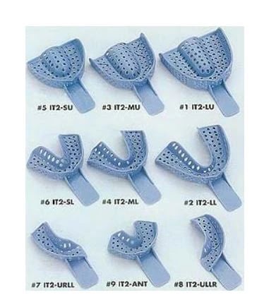 Plasdent Excellent II Disposable Impression Trays, Perforated, Size 1, Large Upper Arch, Baby Blue, 12/Pk, IT2-LU
