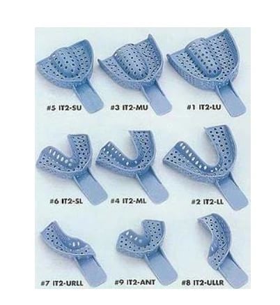 Plasdent Excellent II Disposable Impression Trays, Perforated, Size 3 Medium Upper Arch, Baby Blue, 12/Pk, IT2-MU