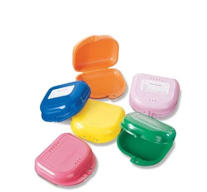 Plasdent Chroma Retainer Box, Dark Gray, Vented, Hinged Lid, 3-1/8"W x 3"L x 1"H, 12/Pk, CR2000-9X