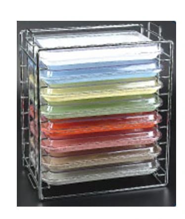 Plasdent Chrome Tray and Lid Rack, Size B, Long Side Loading, Holds 8 Covered Trays, 14-1/2"W x 9-3/4"D x 17-1/2"H, 300TRB-H