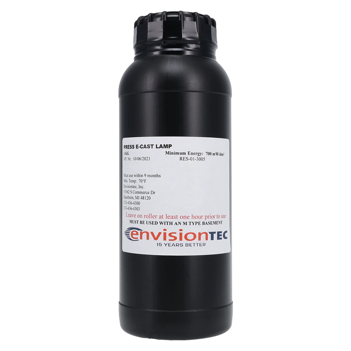 Press-E-Cast Lamp 3D Print Resin, Yellow, 1 Kg Bottle