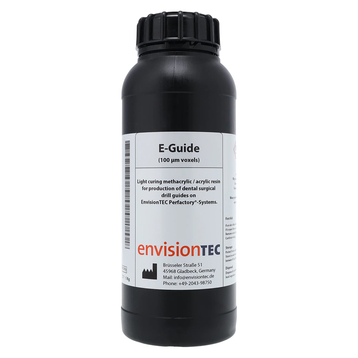 E-Guide 2.0 3D Print Resin, Transparent, 1 kg Bottle