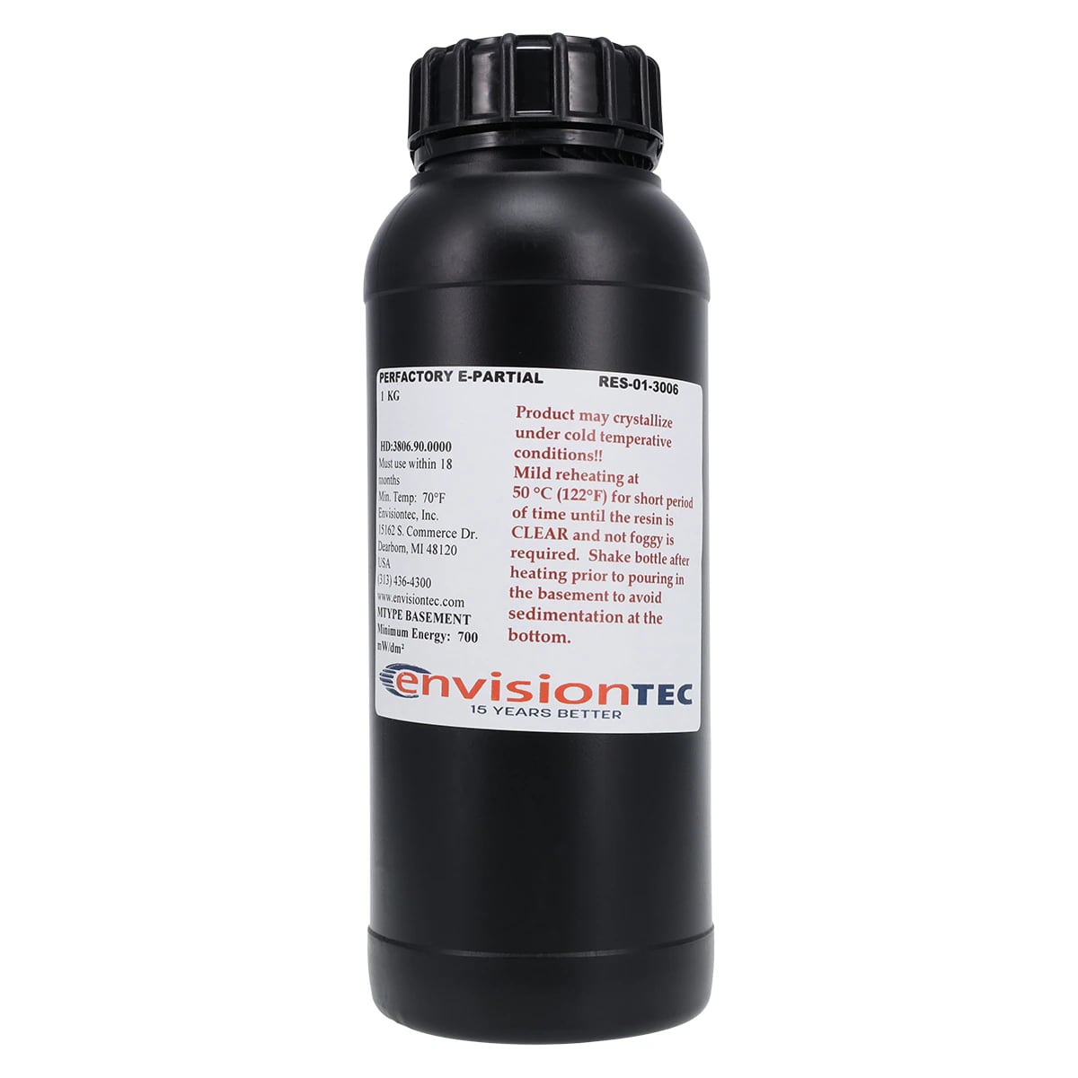 Desktop Metal E-Partial 3D Printer Resin, 1kg Bottle