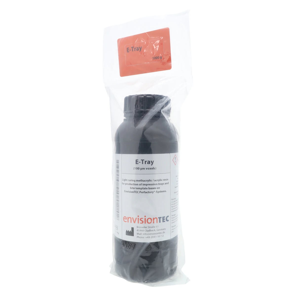E-TRAY 3D Print Resin Tray, Transparent, 1 Kg Bottle