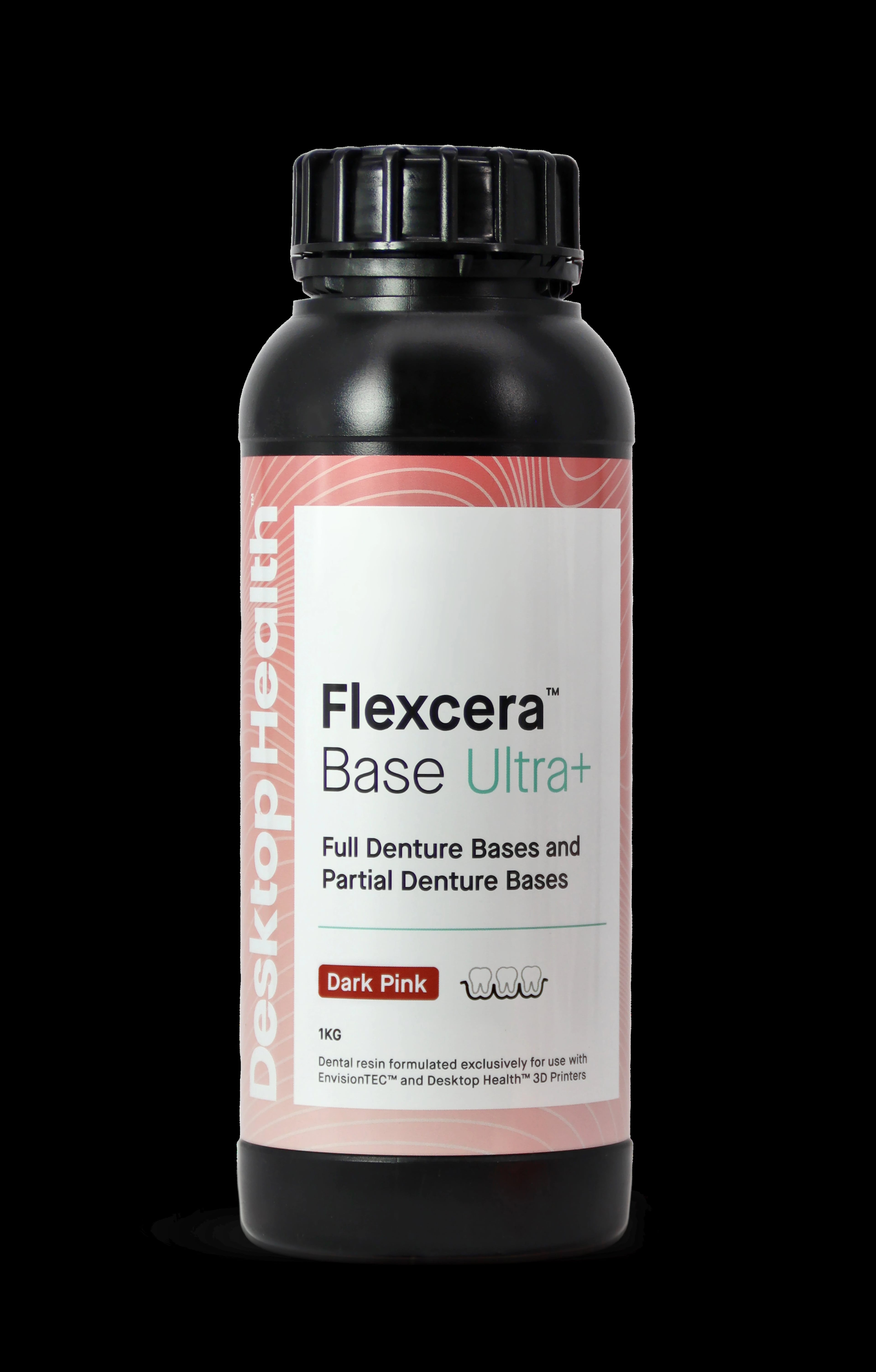 Flexcera Base Ultra+ Dark Pink 3D Print Resin, 1 Kg Bottle