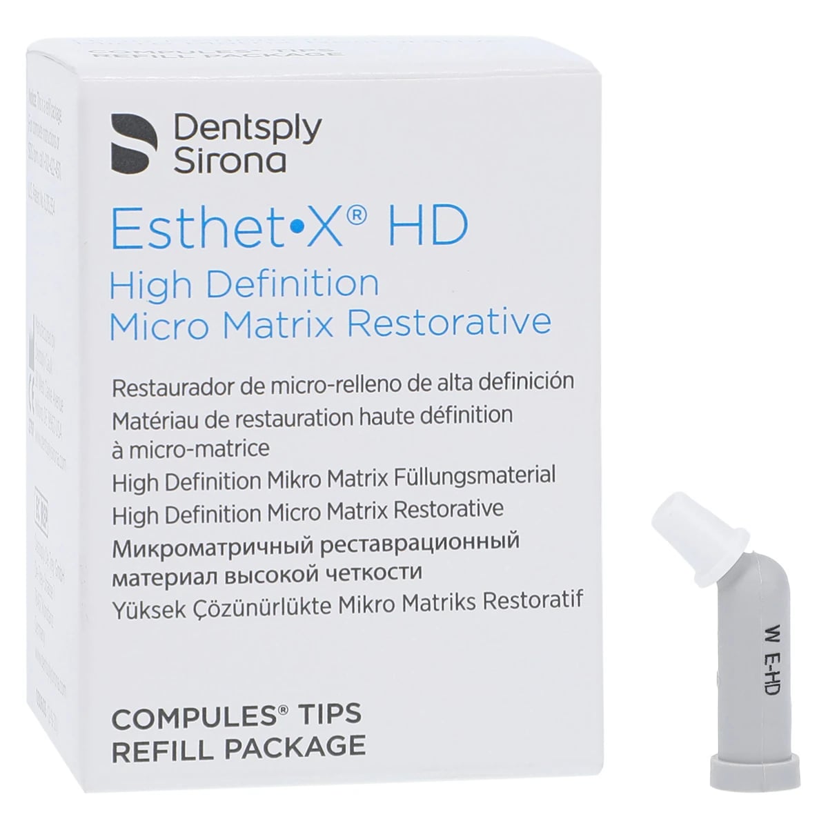 Esthet-X HD Micro Matrix Restorative Material, Compule Tip Refills, 0.25 g, White (W), Regular Body, 20/Pk, 630615