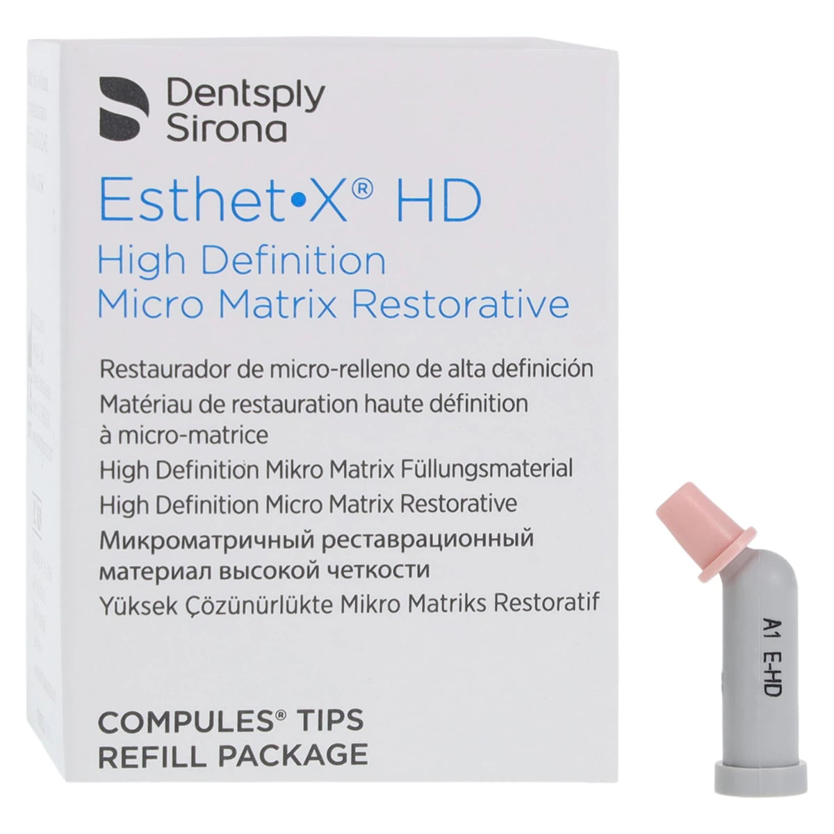 Esthet-X HD Micro Matrix Restorative Material, Compule Tip Refills, 0.25 g, A1, Regular Body, 20/Pk, 630617