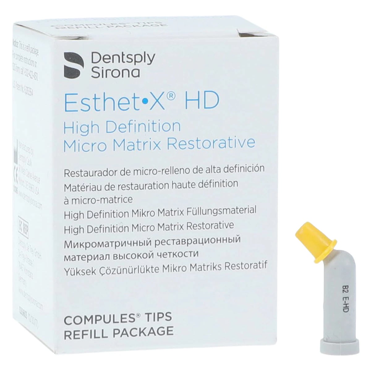 Esthet-X HD Micro Matrix Restorative Material, Compule Tip Refills, 0.25 g, Shade B2, Regular Body, 20/Pk, 630623
