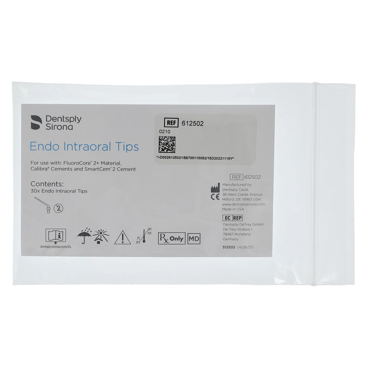 FluoroCore 2+ Endo Intraoral Tips, Refill, Clear, 30/Pkg, 612502