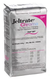 Jeltrate Chroma Dustless Color-Changing Alginate Impression Material, Fast Set, Spearmint, 1 lb (454 g) Pouch, 605700