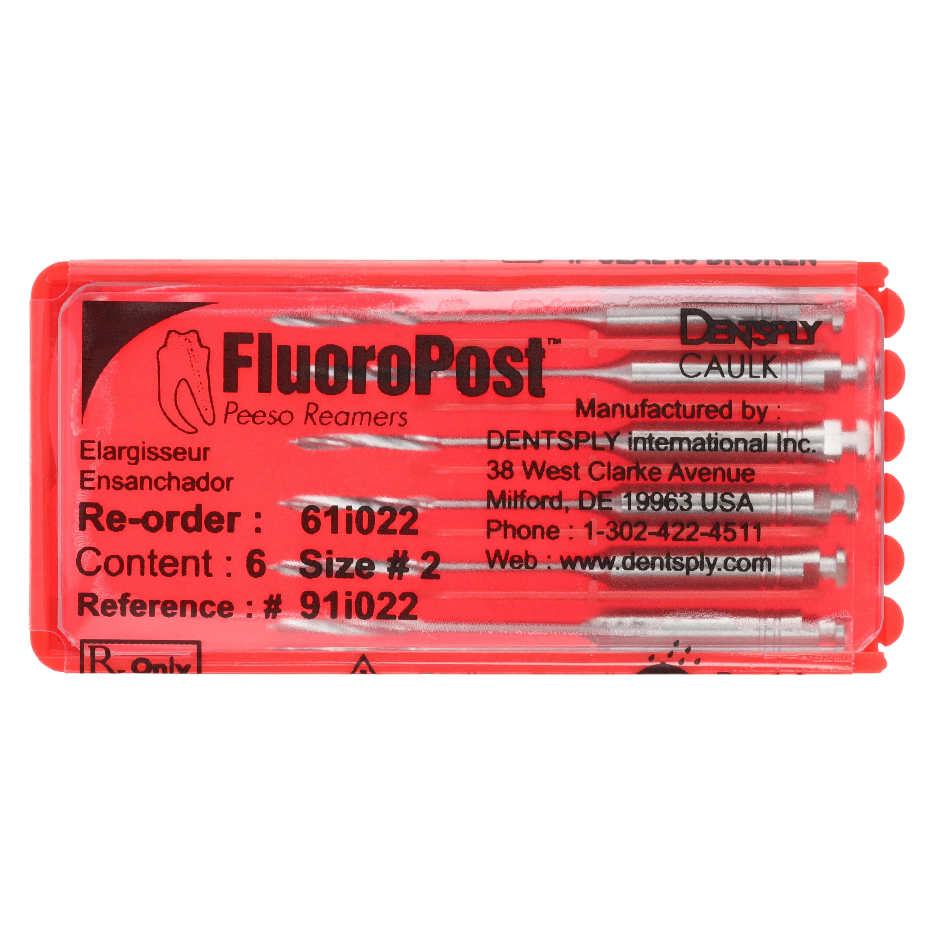 FluoroPost Peeso Reamer Refill, Size #2, 6/Pkg, for Posts No. 3 and 4, 61i022