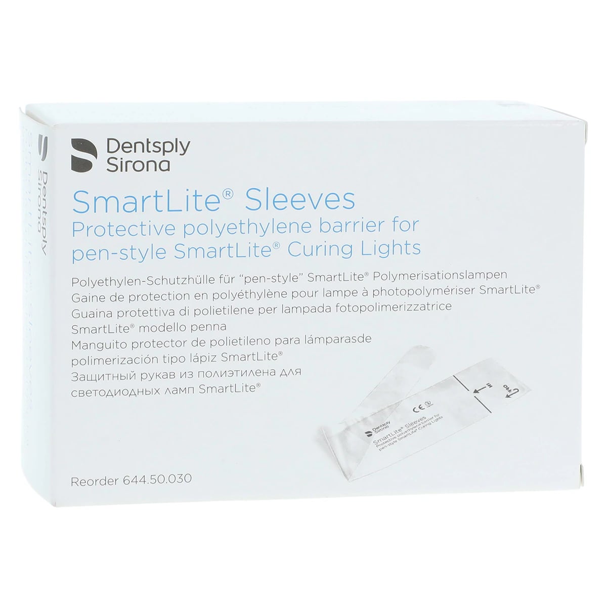 Dentsply Sirona SmartLite Focus Curing Light Sleeves, Disposable Plastic Barrier, 300/Box, 644.50.030
