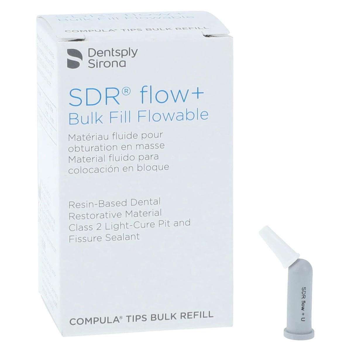 SureFil SDR Flow+ Bulk Fill Flowable Composite, Universal Shade, 0.25 g Compula Tips Refill, 50/Pk, 61C103