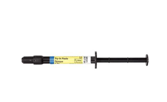 Calibra Veneer Esthetic Resin Cement Try-In Paste, Opaque, Light-Cure, 1.8 g Syringe, 2/Pkg, 607305