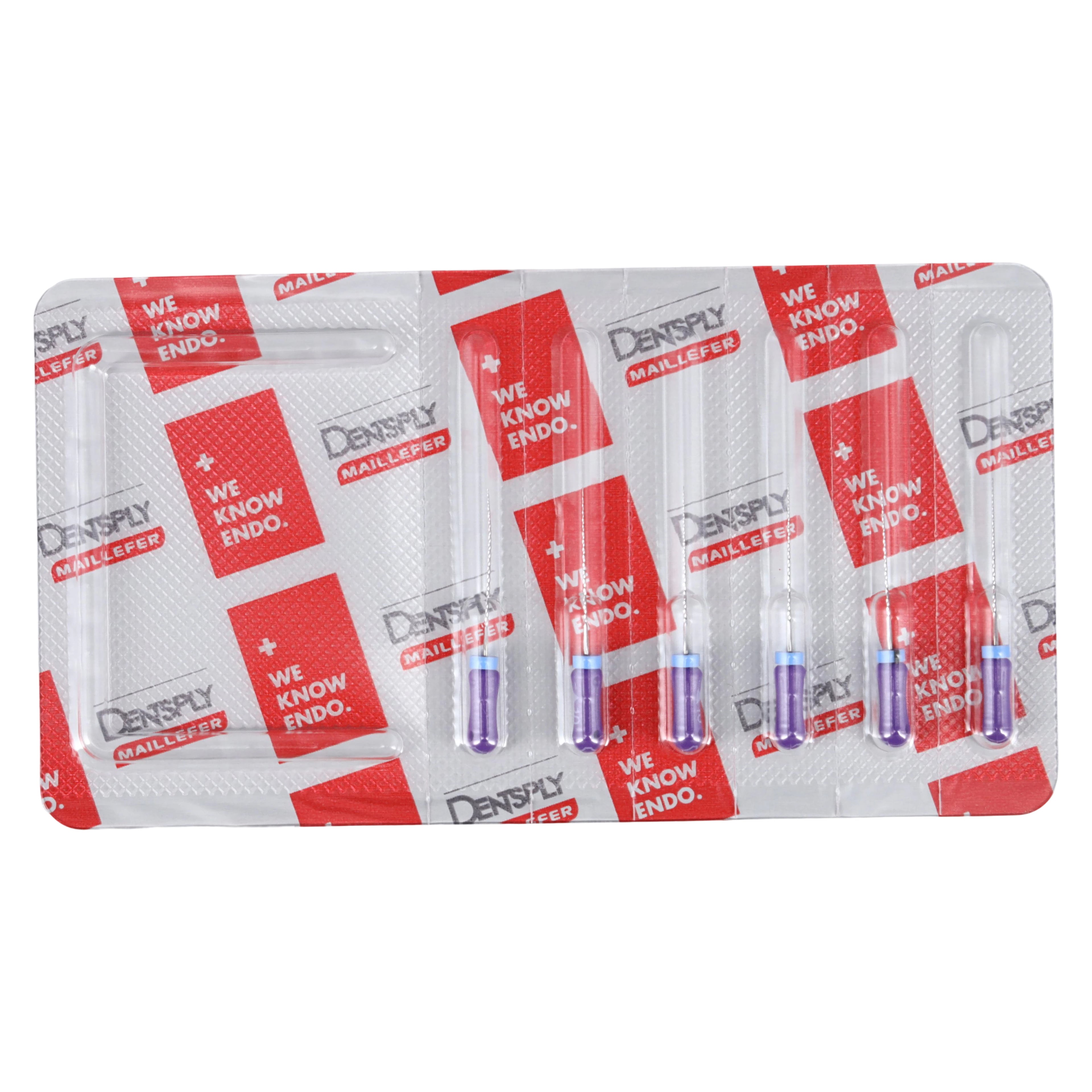 Dentsply Maillefer READYSTEEL K-Reamer, Size #10, 21mm, Purple, Sterile, Pack of 6, 6721021