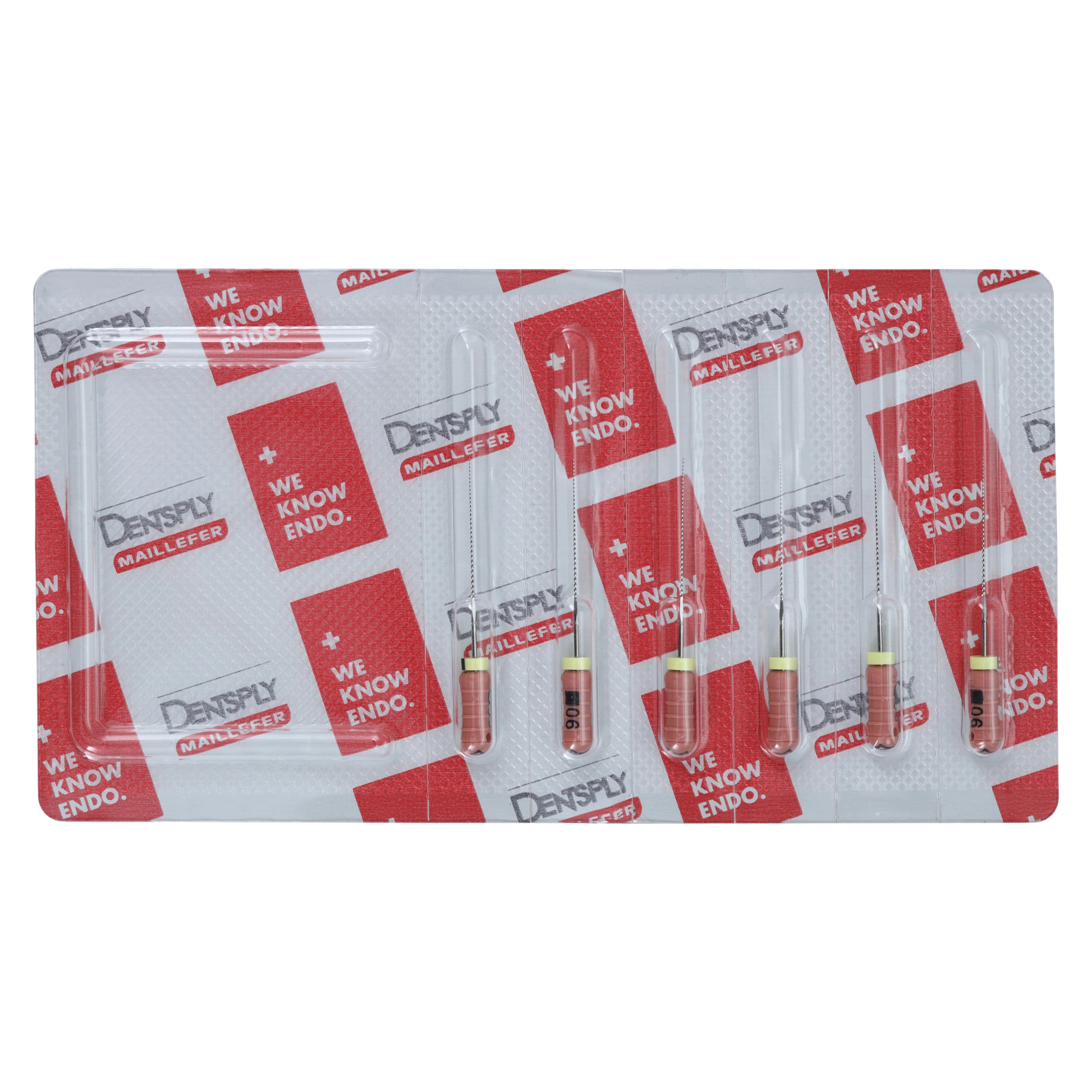 Dentsply Sirona READYSTEEL K-File, Size #06, 25mm, Stainless Steel, Sterile, Pink, 6/Pack, 6840625