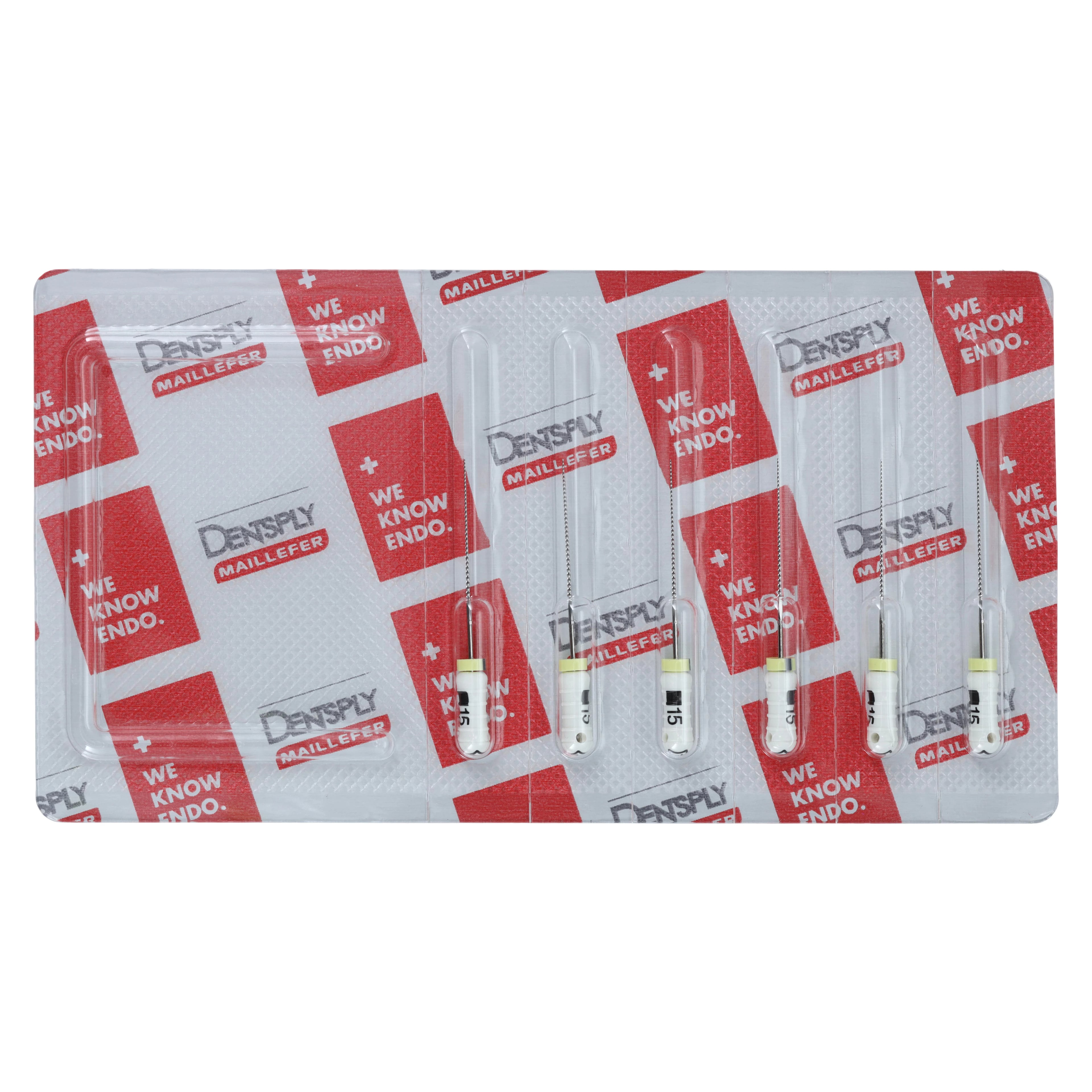 Dentsply Sirona Maillefer READYSTEEL K-File, Size #15, 25mm, White, Sterile, Stainless Steel, 6/Pack, 6841525