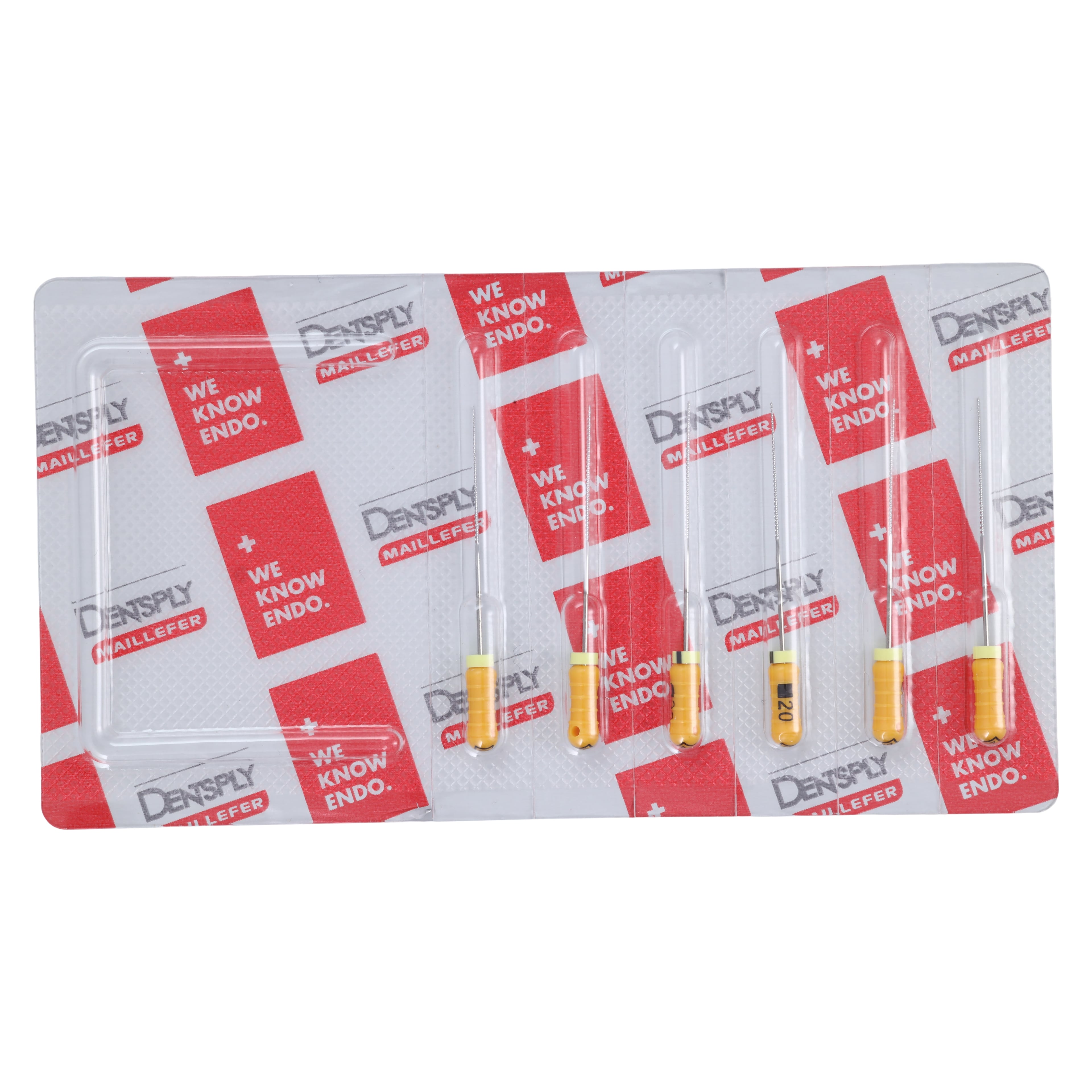 Dentsply Maillefer READYSTEEL K-File, Size #20, 31mm, Yellow, Sterile, 6/Pack, 6842031