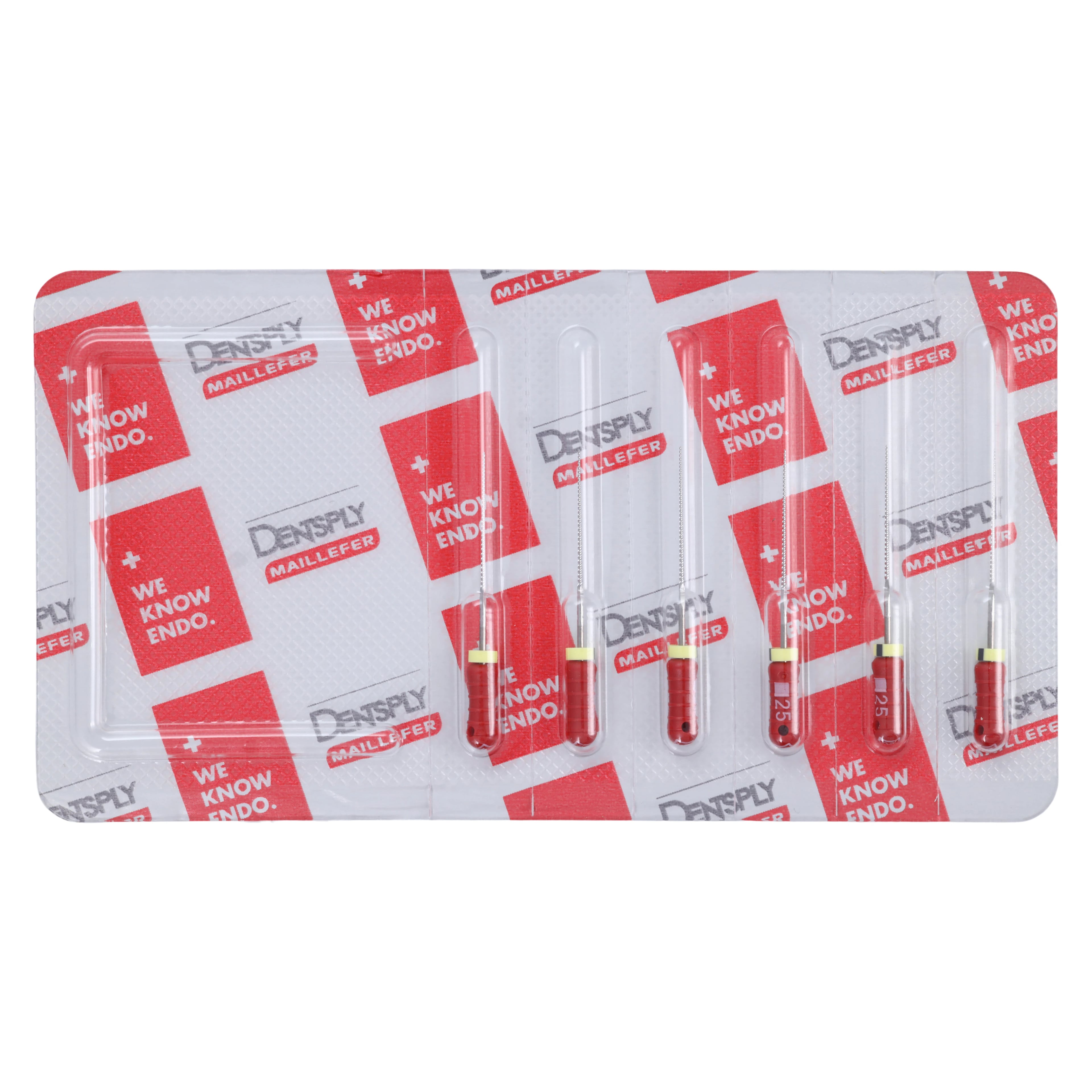 Dentsply Sirona Maillefer READYSTEEL K-File, Size #25, 25mm, Red, Sterile, 6/Pack, 6842525