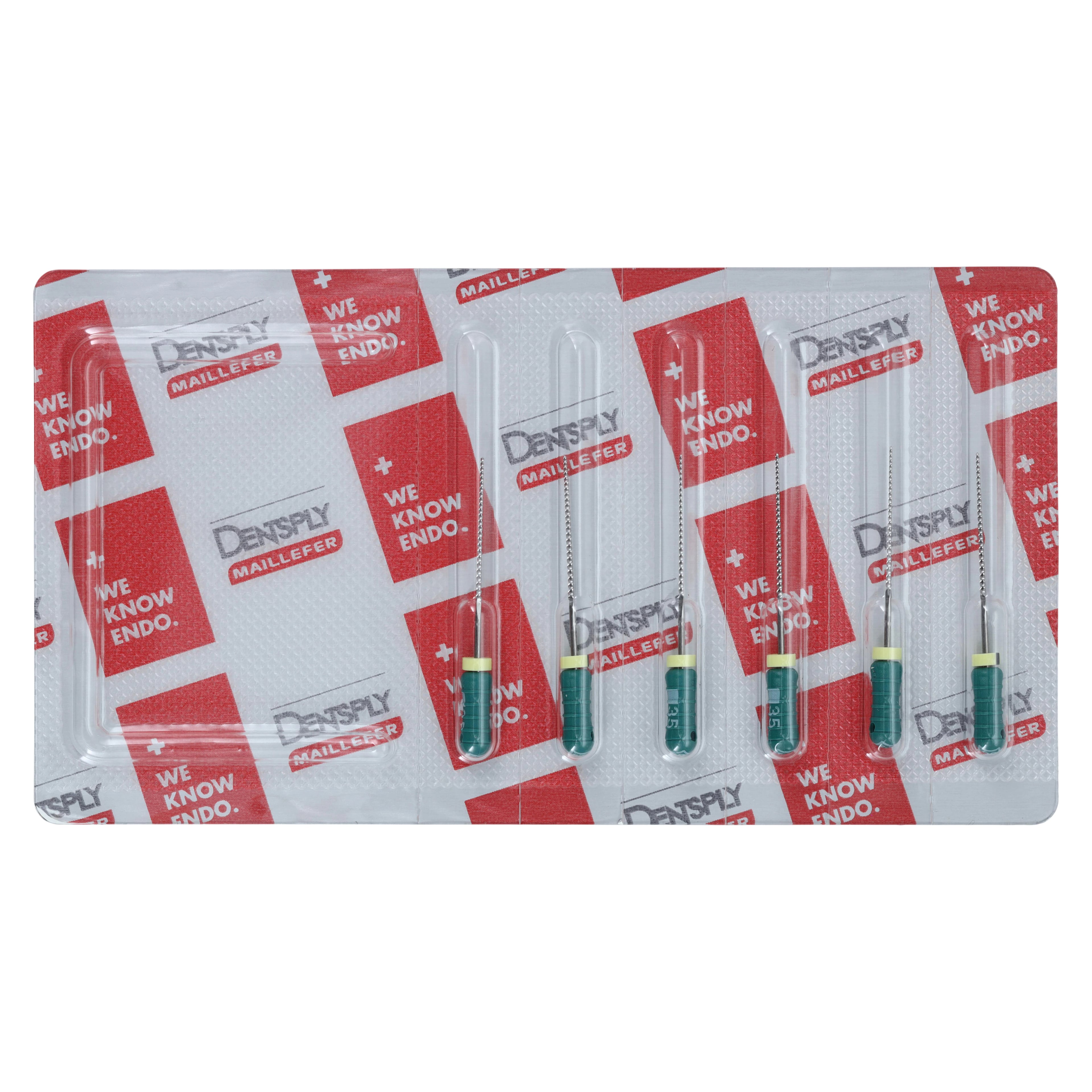 Dentsply Maillefer READYSTEEL K-File, Size #35, 25 mm, Green, Sterile, 6/Pack, 6843525