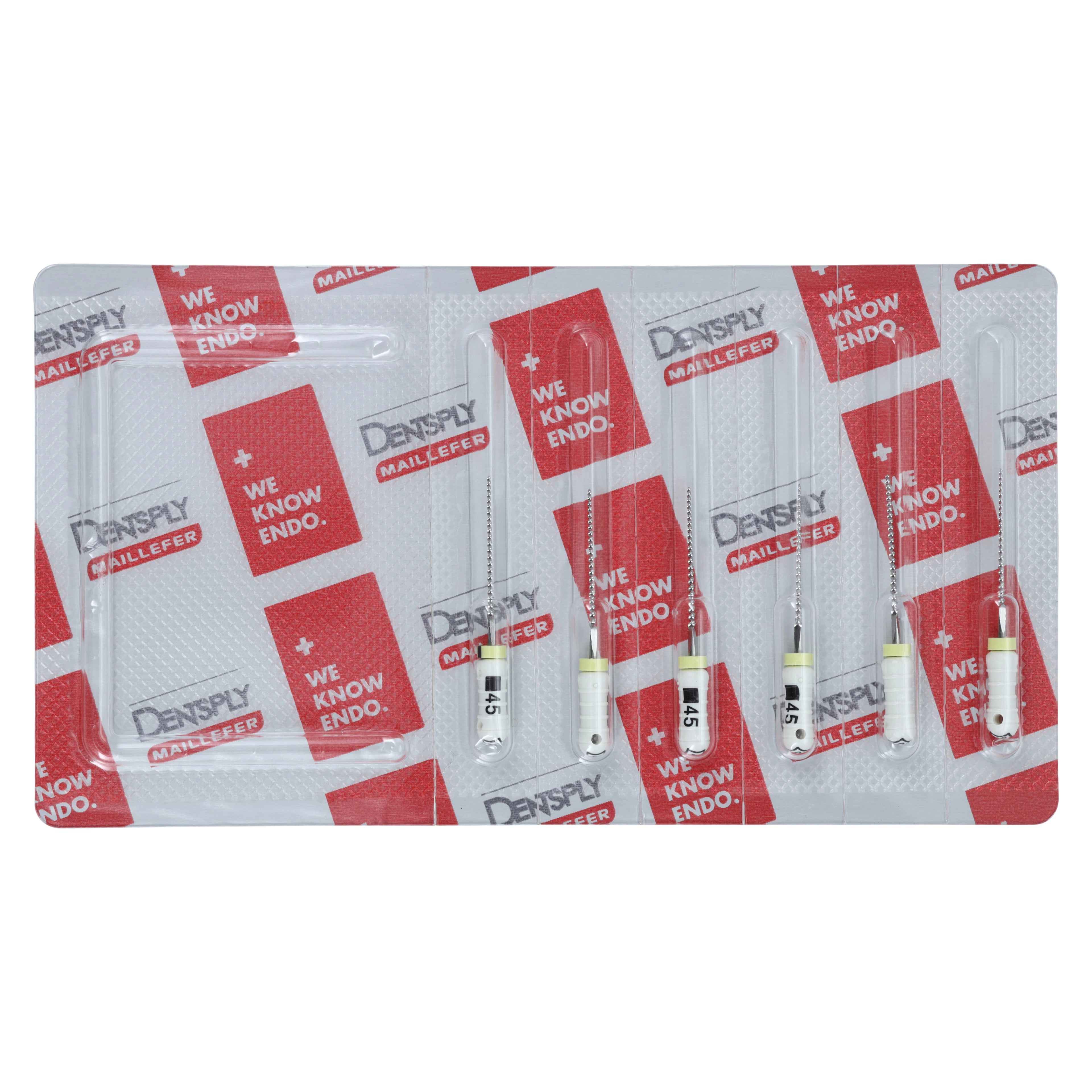 Dentsply Maillefer READYSTEEL K-File, #45 White, 21mm, Sterile, Stainless Steel, 6/Pack, 6844521