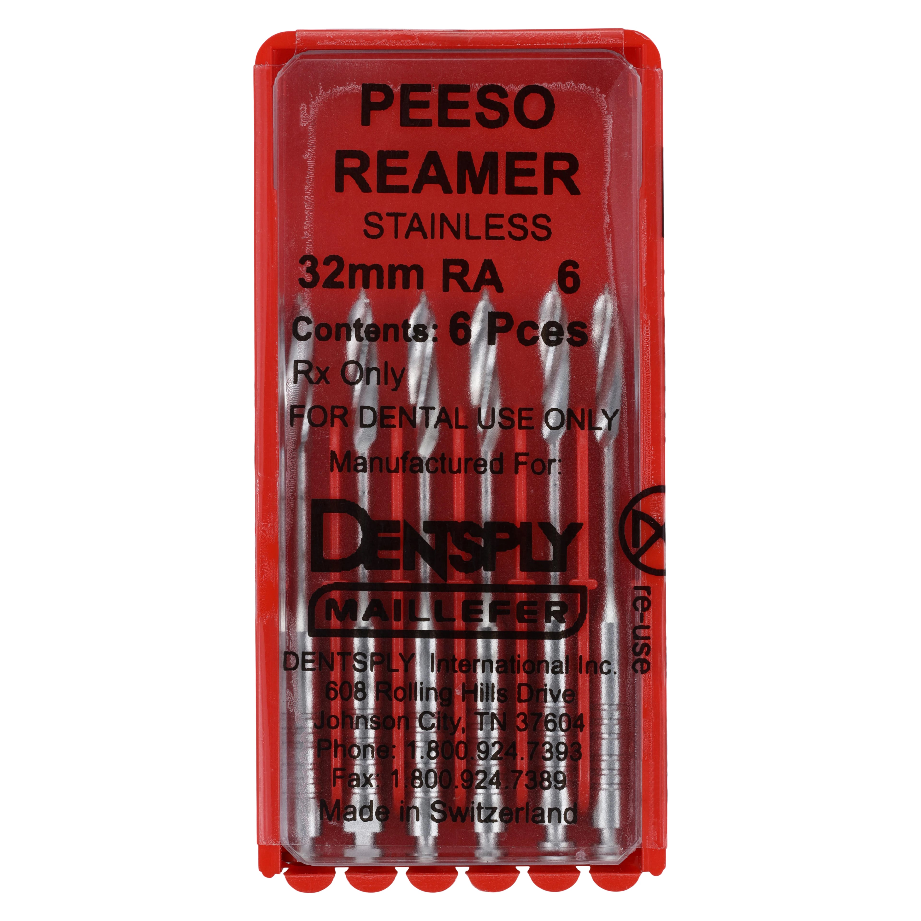 Stainless Steel Peeso Reamers, RA, 32 mm, #6, 6/Pk, 671515
