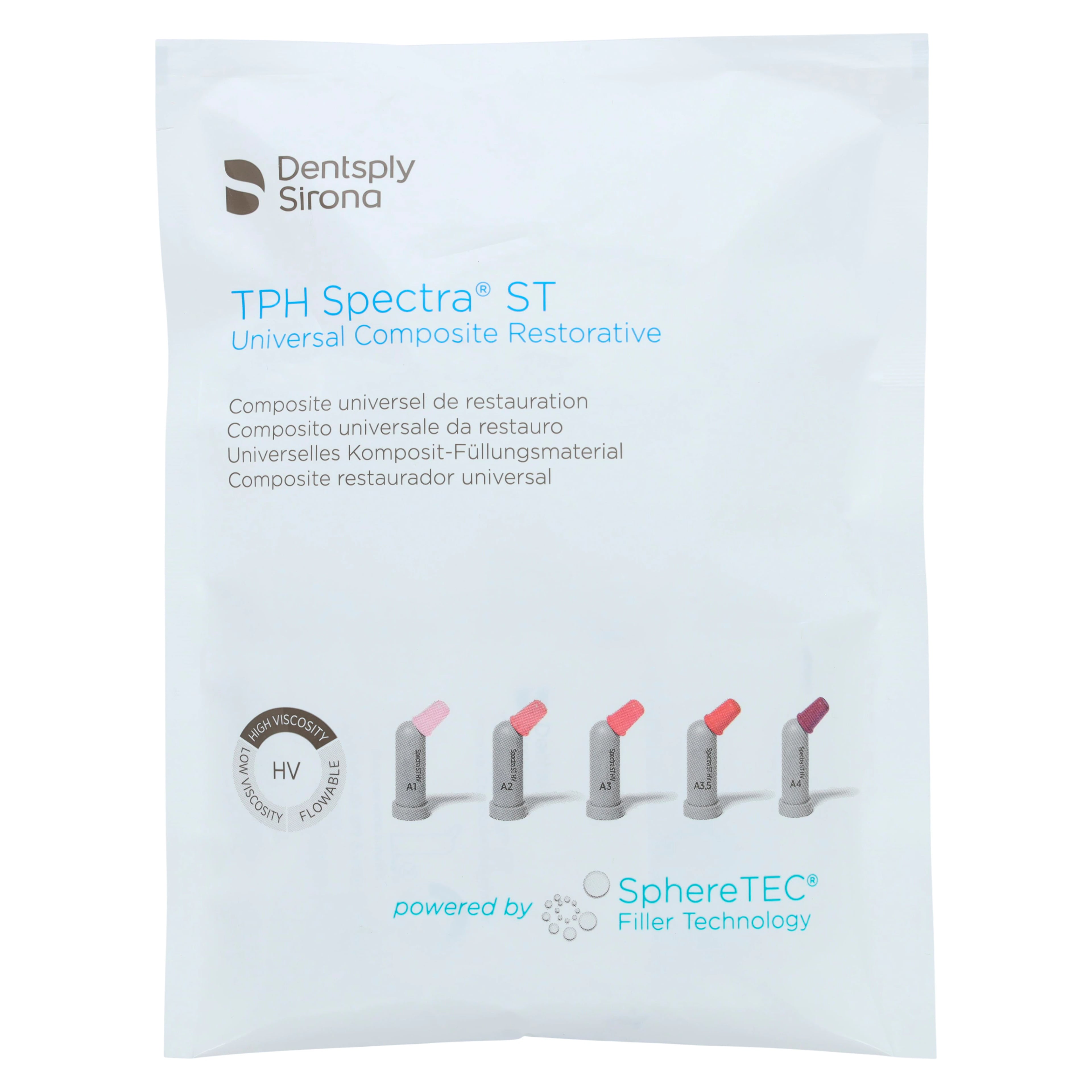 TPH Spectra ST Universal Composite, High Viscosity, Compule Tips Refill, 0.25 g, A2, 20/Pk, 642232