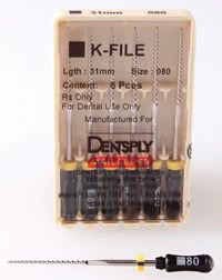 Dentsply Maillefer K-Files Stainless Steel, Size #80, 31mm, Black, 6/Pk