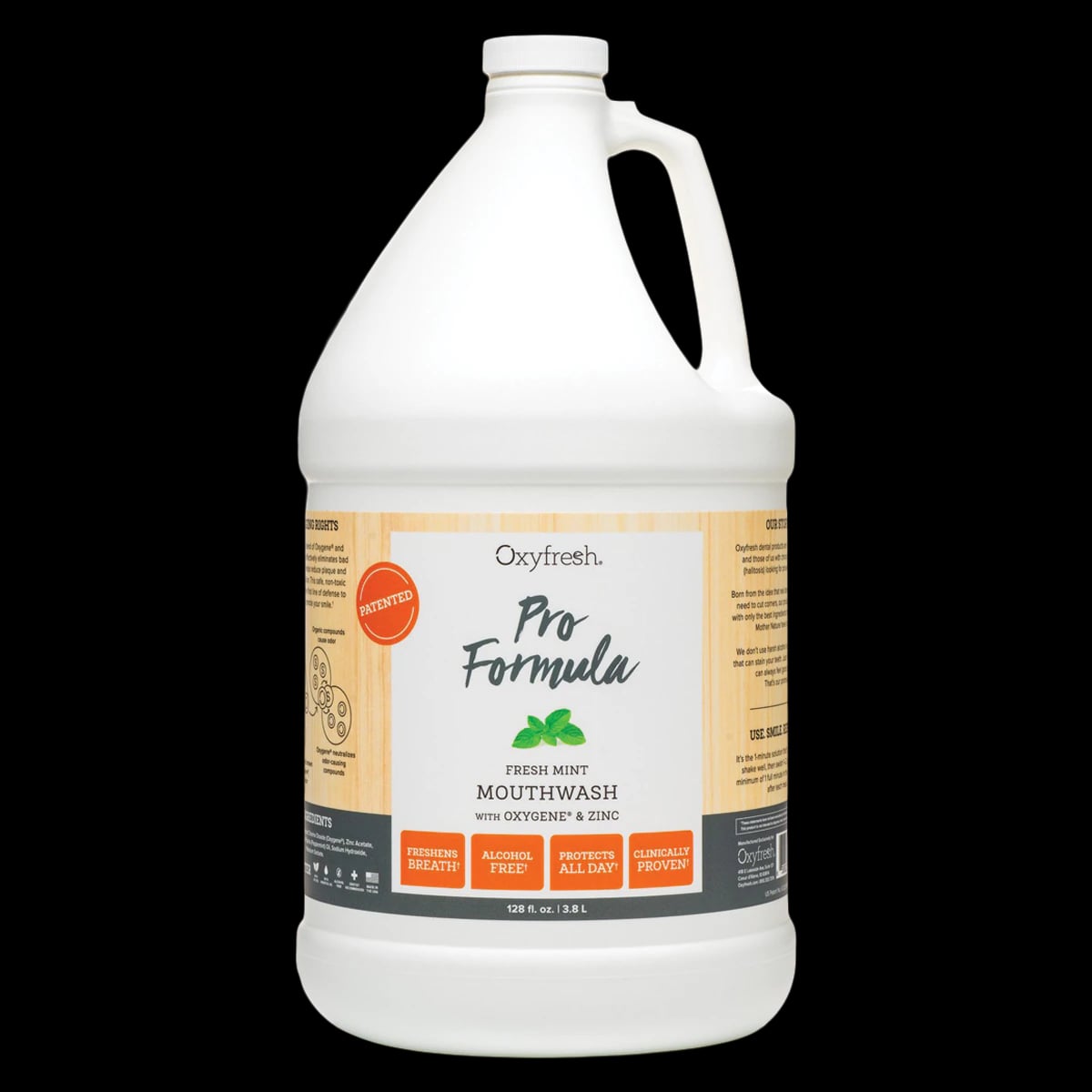 Oxyfresh Pro Formula Fresh Mint Mouthwash, 1 Gallon Bottle, Fluoride Free, Alcohol Free