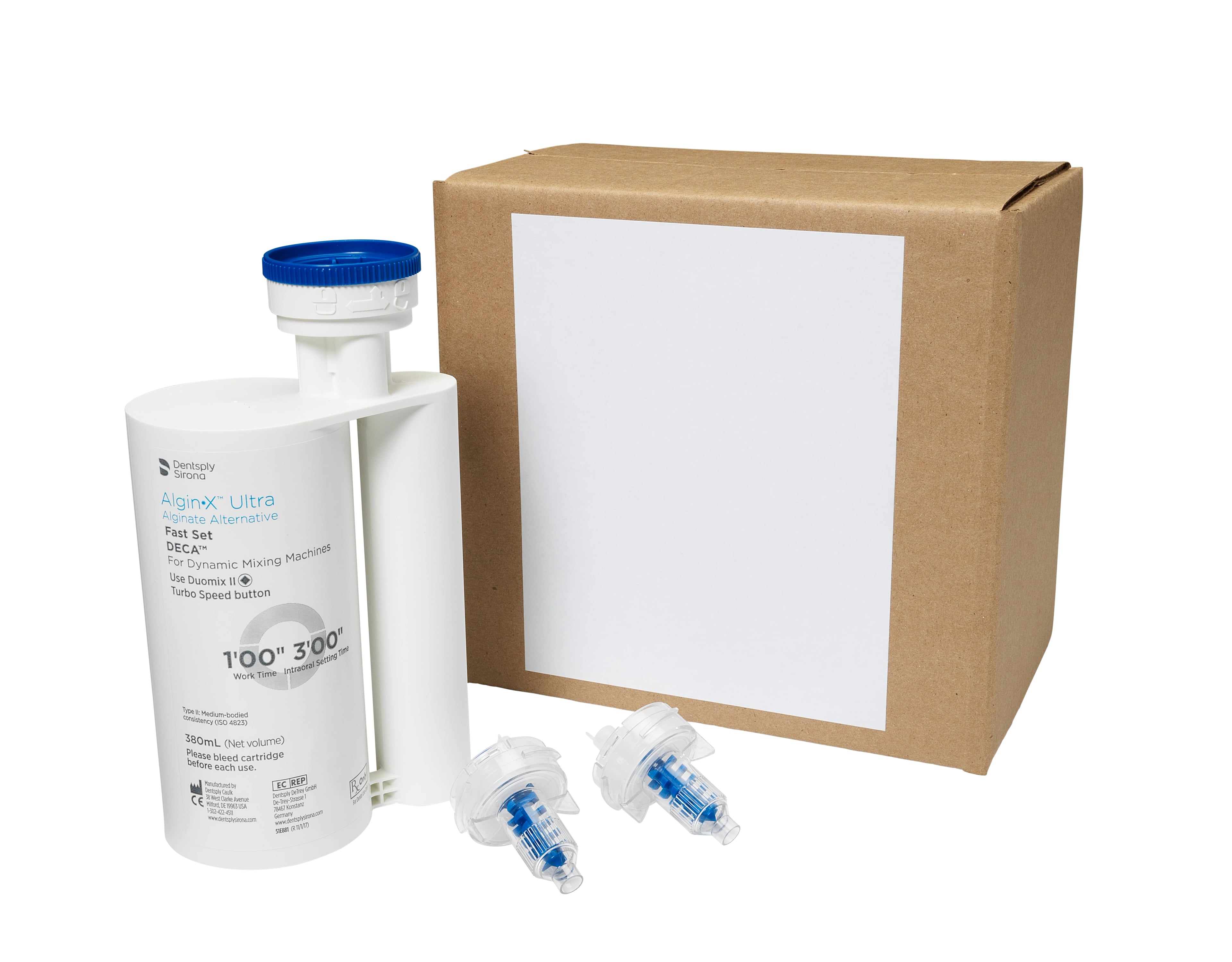 Algin-X Ultra Alginate Alternative, Fast Set, Standard Cartridge, 380 ml, 2/Pk, 61E810