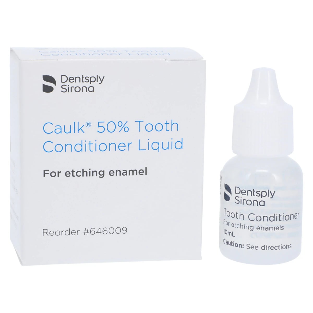 Caulk Tooth Conditioner Liquid, 50% Phosphoric Acid, Bottle Kit, 10 ml, Colorless, 2/Pk, 646009