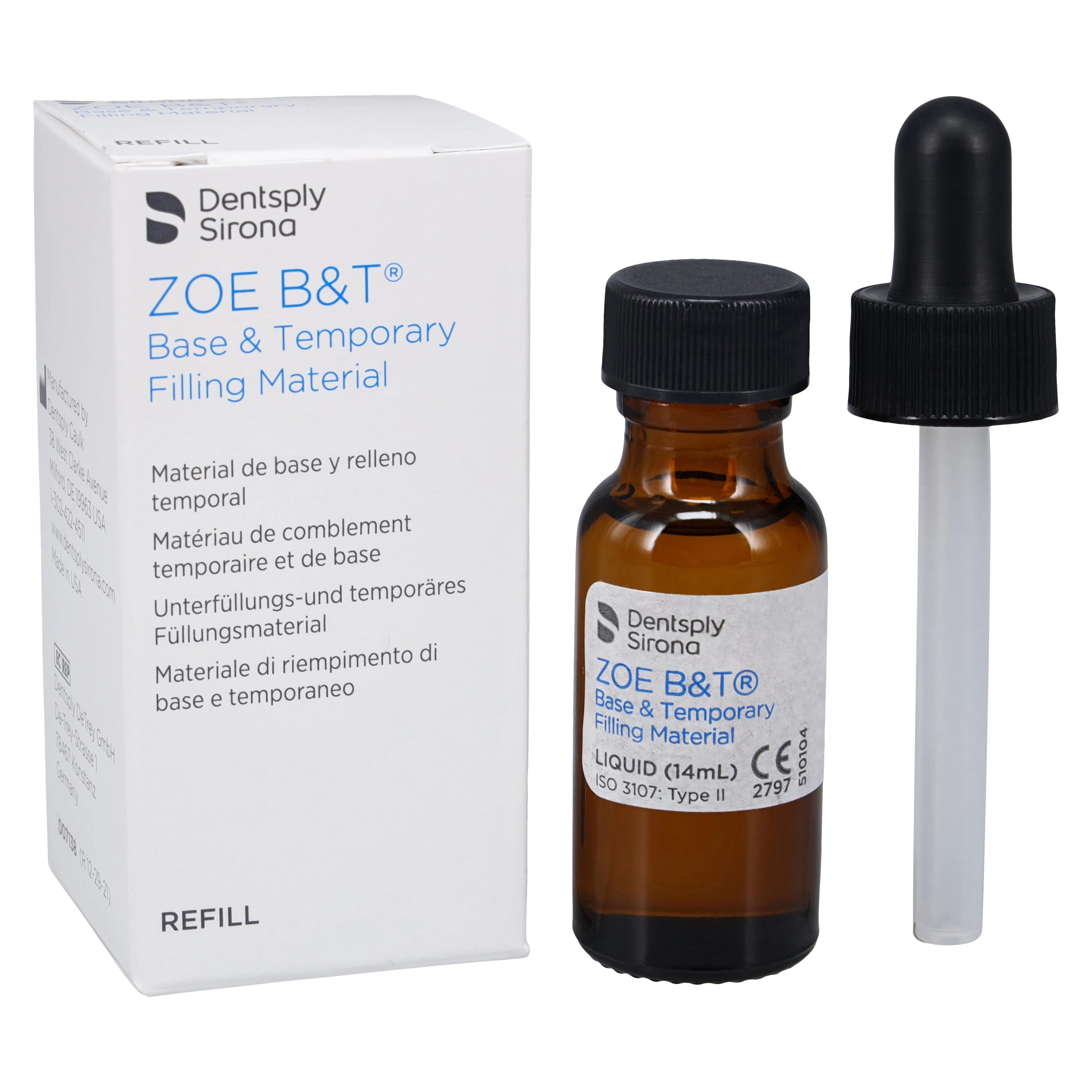 ZOE B&T Base and Temporary Filling Material, Liquid Refill, 14 ml, 1/Pk, 610102