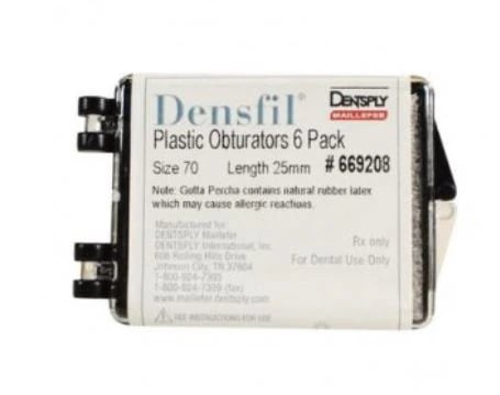 Densfil Plastic Endodontic Obturators, #70 Green, 0.04 Taper, 25mm, Refill Pack of 6, 669208