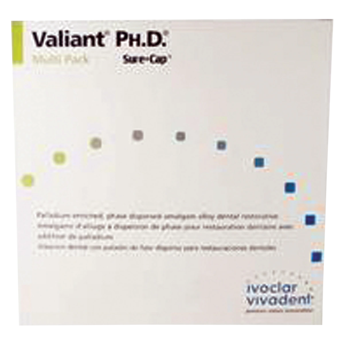 Valiant Ph.D. Sure Cap Amalgam Alloy Capsules, 2 Spill (Double), 600 mg, Regular Set, Blue, 500/Box, NA6050421