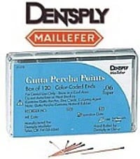 Dentsply Maillefer Endo Contract Hand Rolled Gutta Percha Points, 0.06 Taper, Size 35, Green, 120/Box, 670959