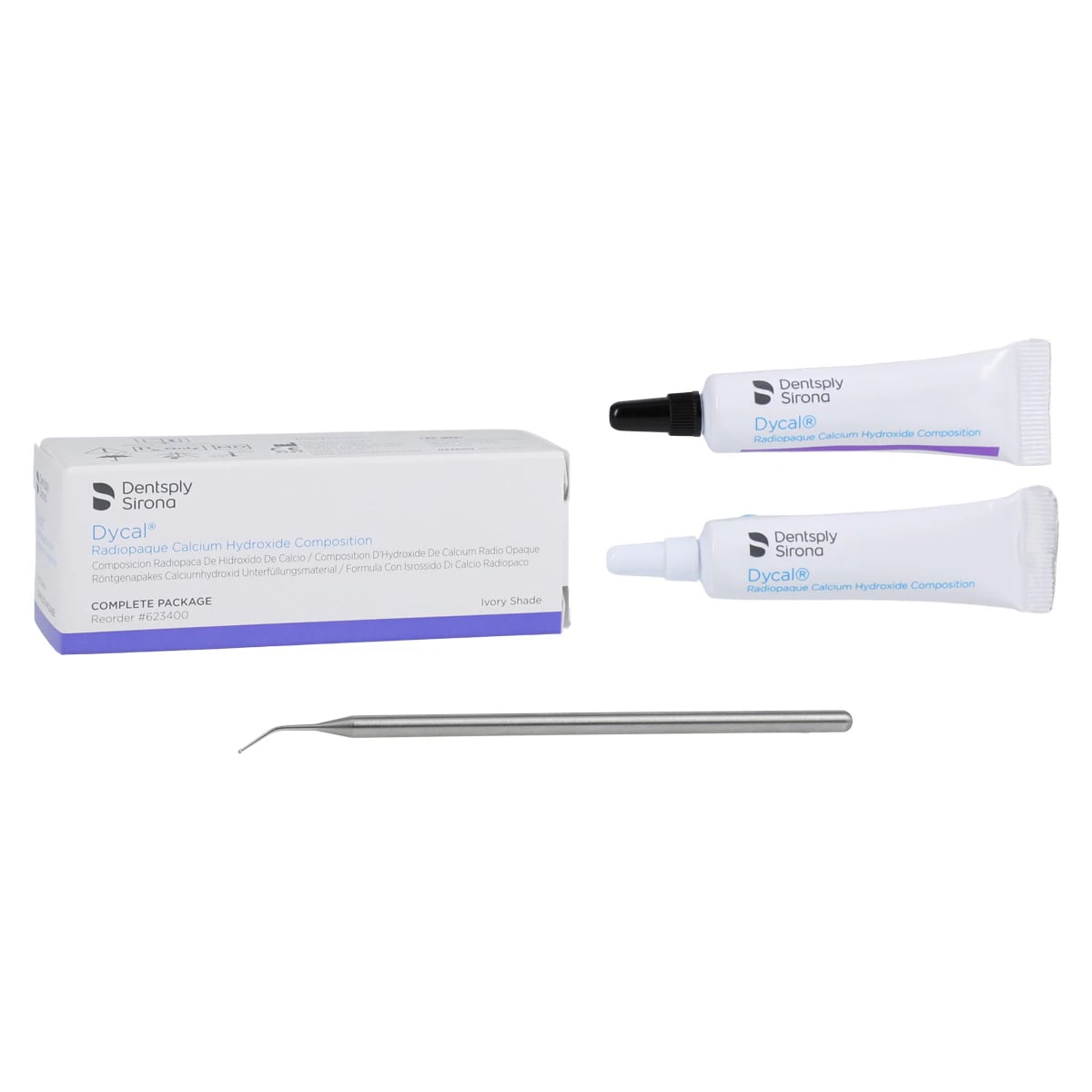 Dycal Radiopaque Calcium Hydroxide Cavity Liner, Complete Package, Ivory, 1/Pk, 623400