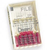 Dentsply Maillefer Endo Contract K-File, Size 6, 21 mm, Stainless Steel, Pink, Plastic Handle, 6/Pkg, 671000