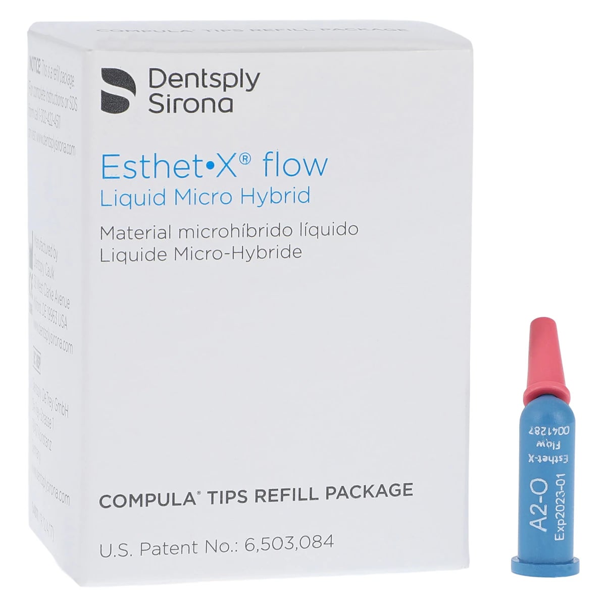 Esthet-X Flow Liquid Micro Hybrid Restorative, Shade A2-O, 0.25 g Compula Tips, 20/Box, 648119
