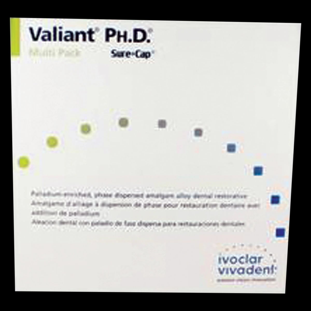 Valiant Ph.D. Sure Cap Amalgam Alloy Capsules, Triple Spill (800 mg), Regular Set, Blue, 500/Box, NA6050431