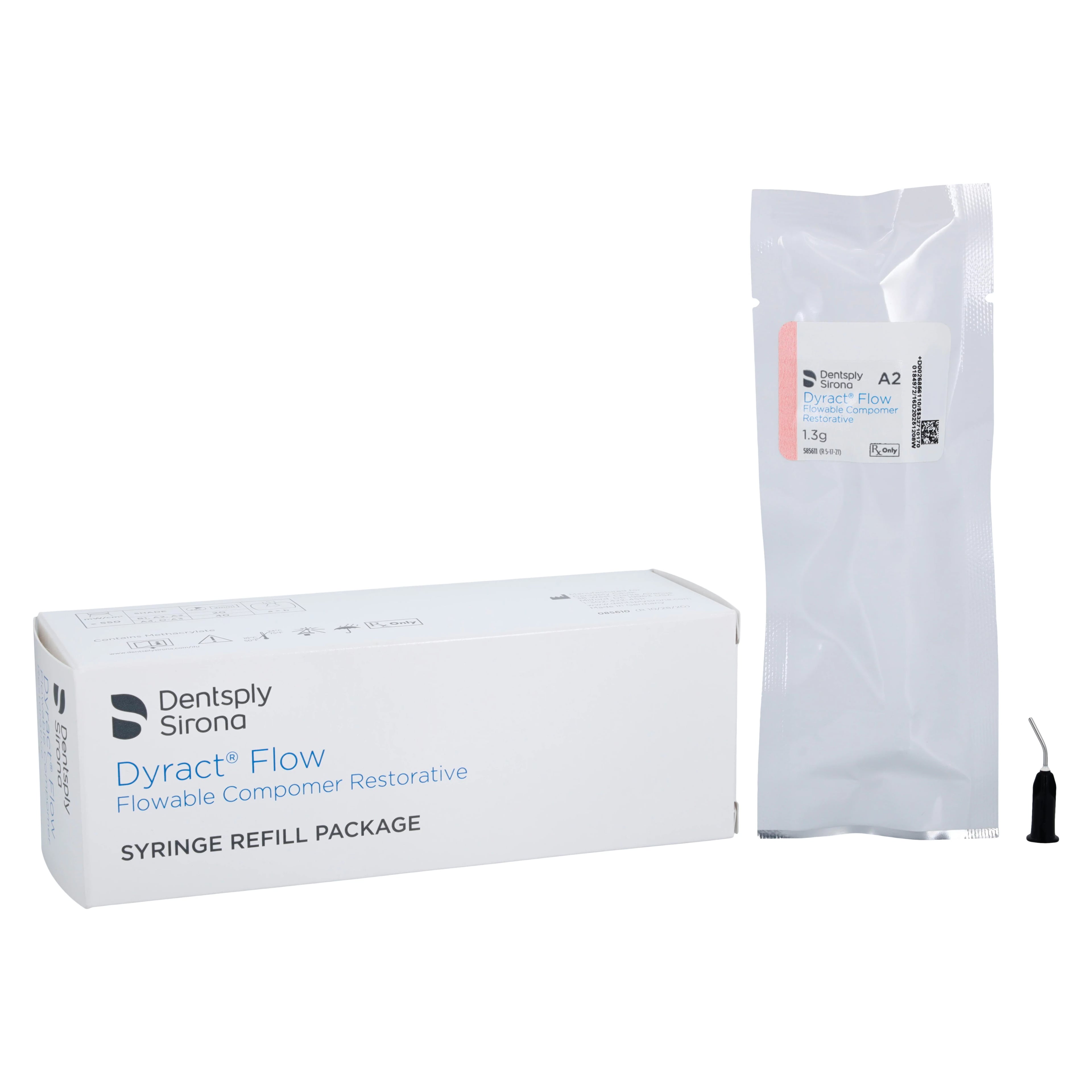Dyract Flow Flowable Compomer Restorative Syringe Refill, Shade A2, 1.3 g, 25 Tips, 685611