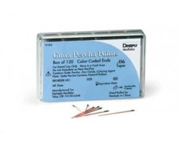 Dentsply Maillefer Gutta Percha Points, ISO #45, White, .02 Taper, 30mm, 120 Points (6 Vials of 20), 670974