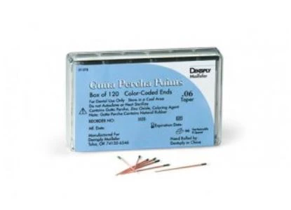 Dentsply Maillefer Gutta Percha Points, Size #55 Red, .02 Taper, 30mm, 120 Points (6 Vials of 20), Ref 670976