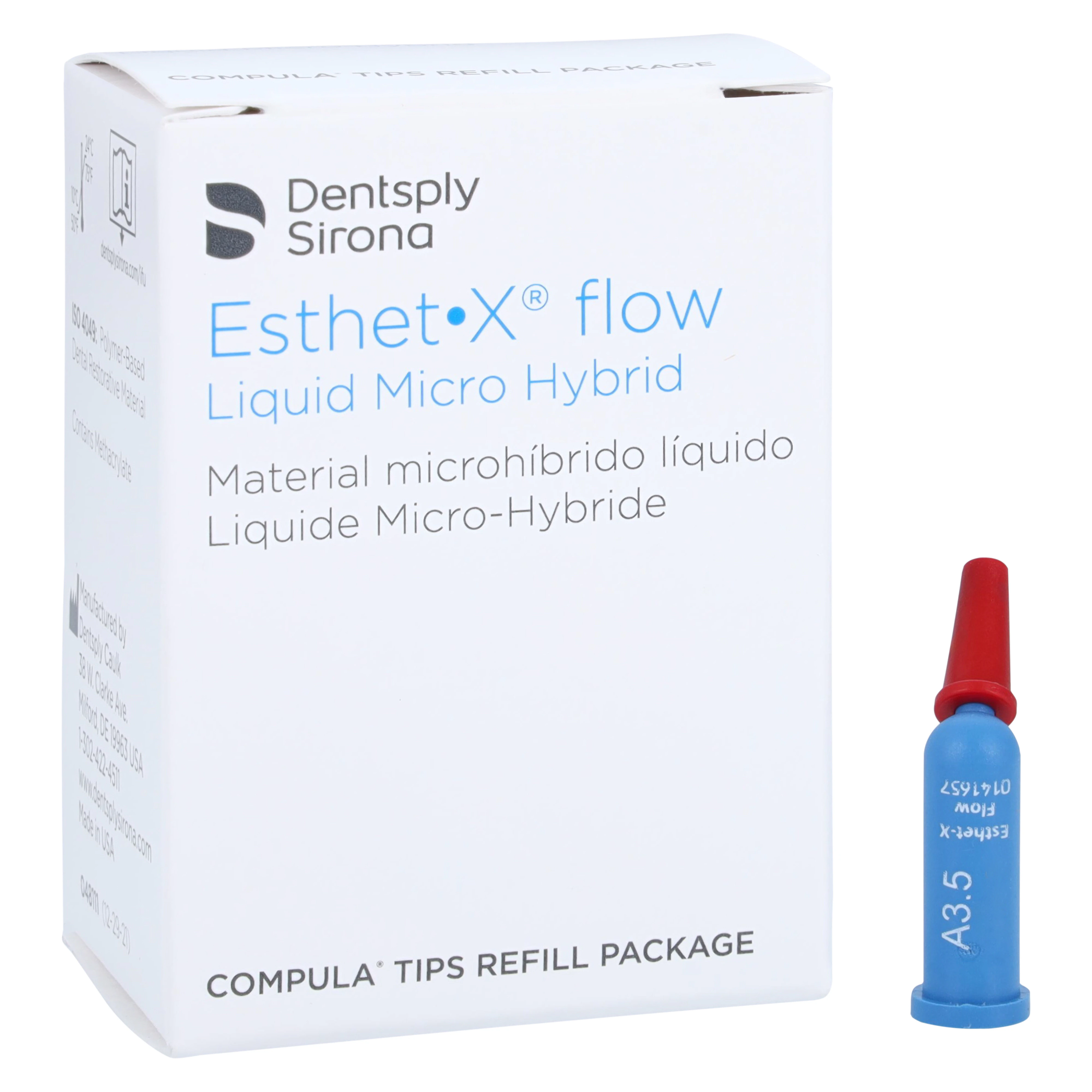 Esthet-X Flow Liquid Micro Hybrid Restorative, Shade A3.5, 0.25 g Compula Tips, 20/Box, 648116