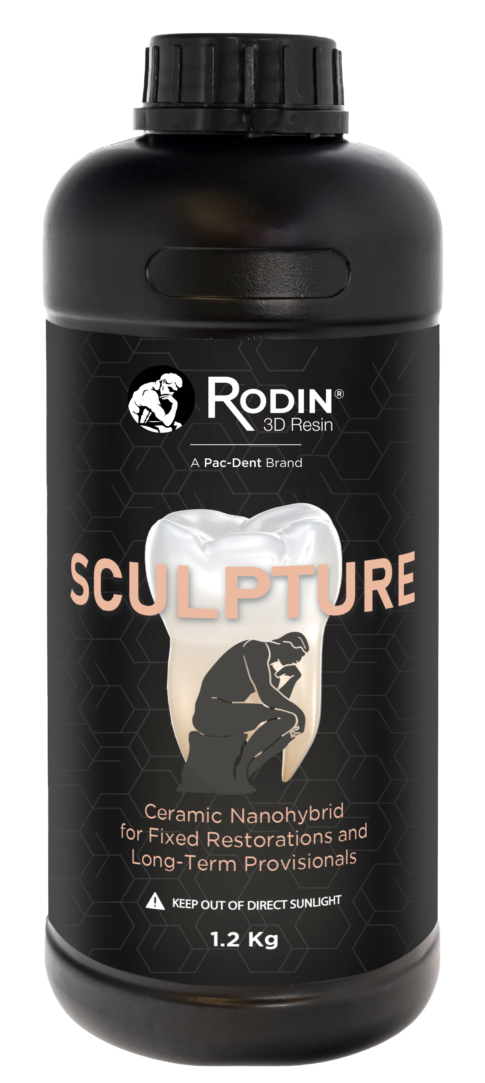 Pac-Dent Rodin™ Sculpture Ceramic Nanohybrid, Shade C3, 600g Bottle, 3D Printer Resin