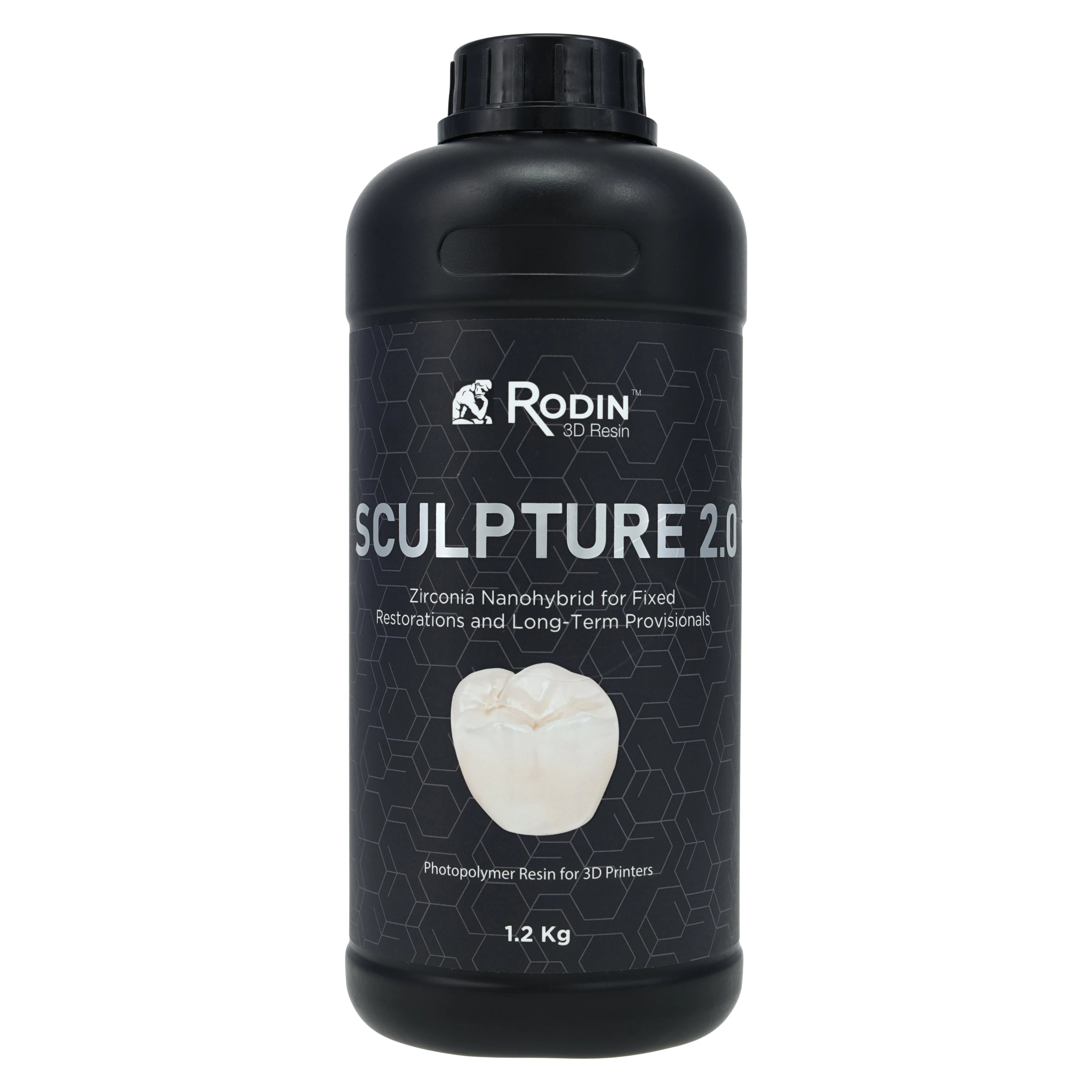 Rodin™ Sculpture 2.0 Zirconia Nanohybrid 3D Resin, Shade B1, 1.2kg Bottle, 23871