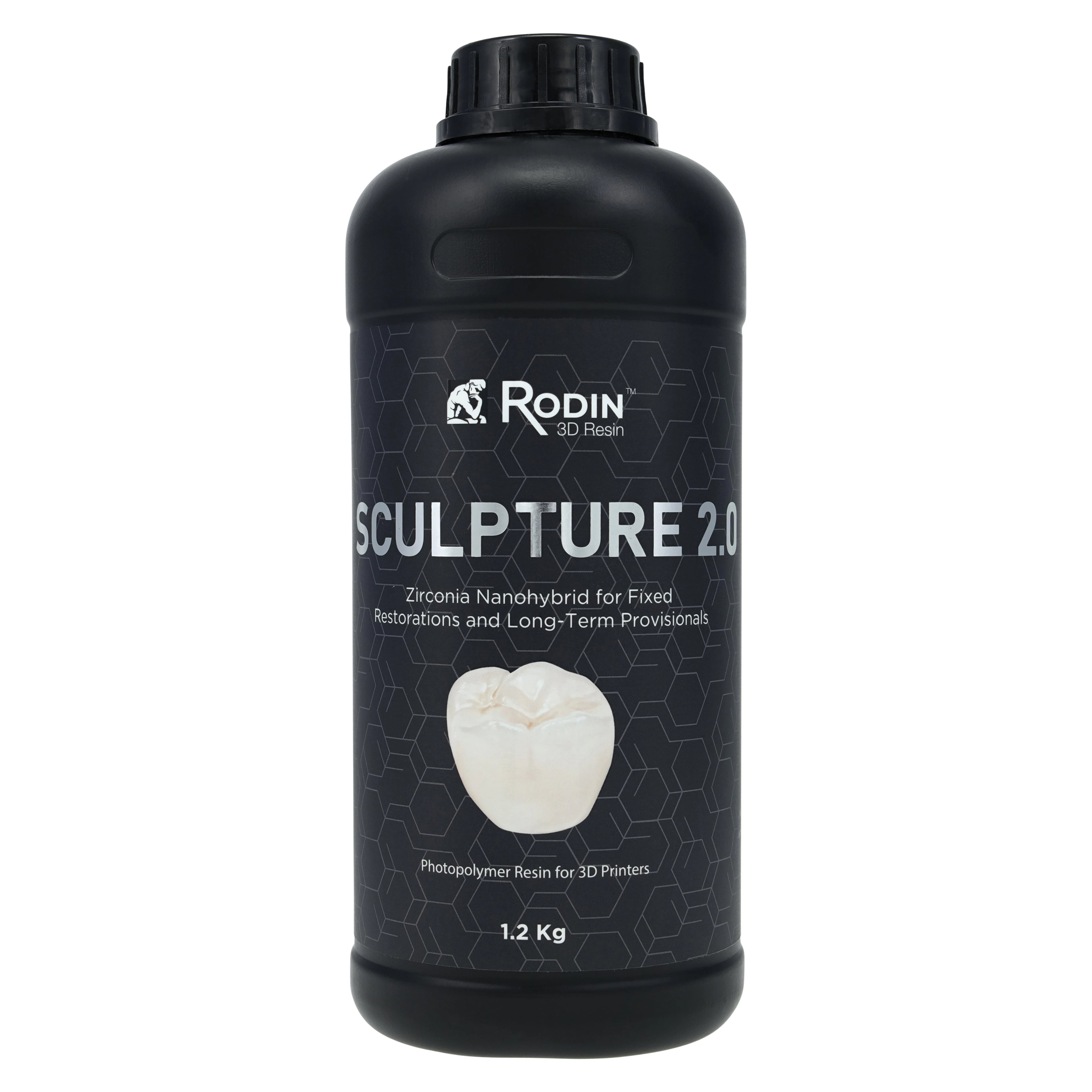 Rodin™ Sculpture 2.0 Zirconia Nanohybrid 3D Resin, Shade A1, 1.2kg Bottle, 23875
