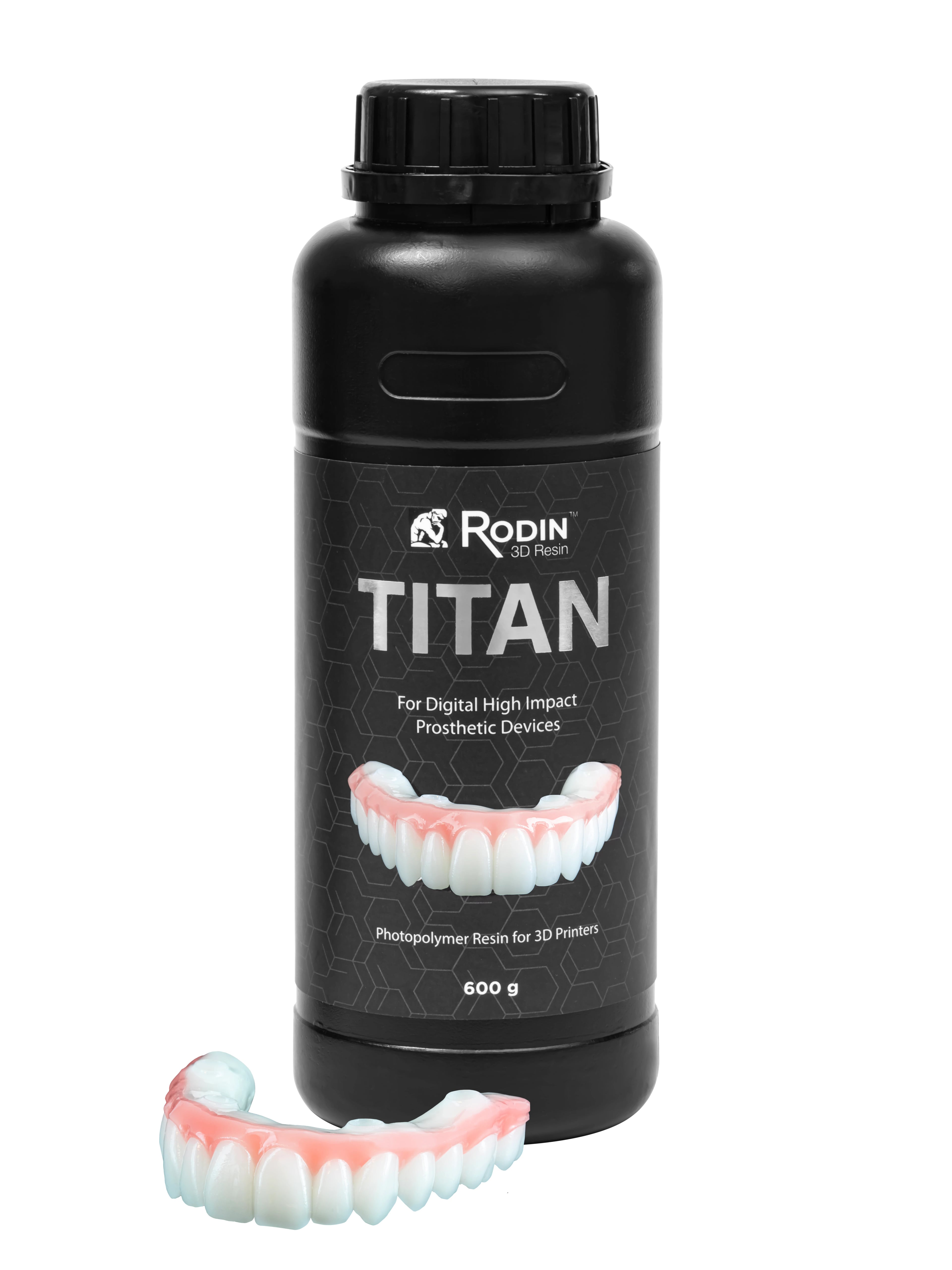 Rodin Titan 3D Print Resin, Ceramic Nanohybrid, Shade 0M1, 600g Bottle, 24004